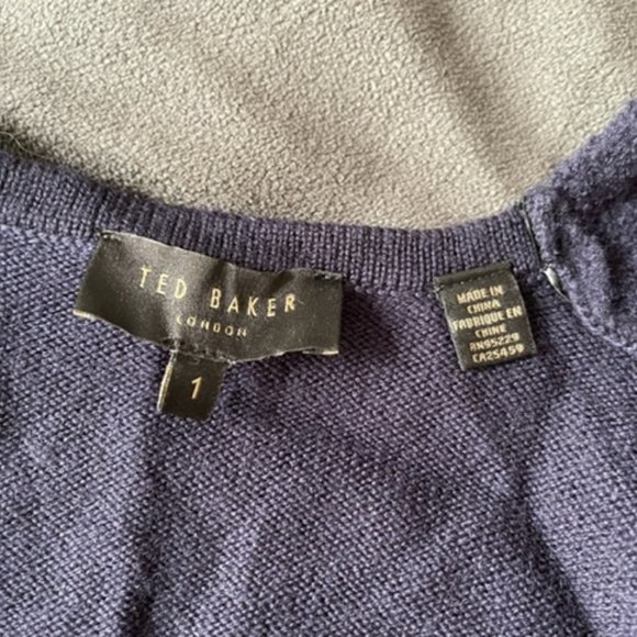 Ted Baker Cardigan with leather sleeves - Picture 3 of 3